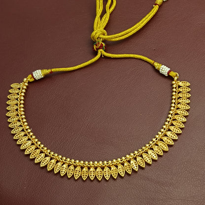 Polki Gold Plated Necklace & Earrings Jewelry Set