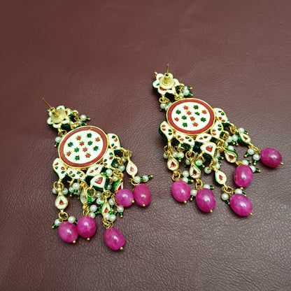 Premium Quality Jadau Kundan Ruby Necklace & Earrings Set