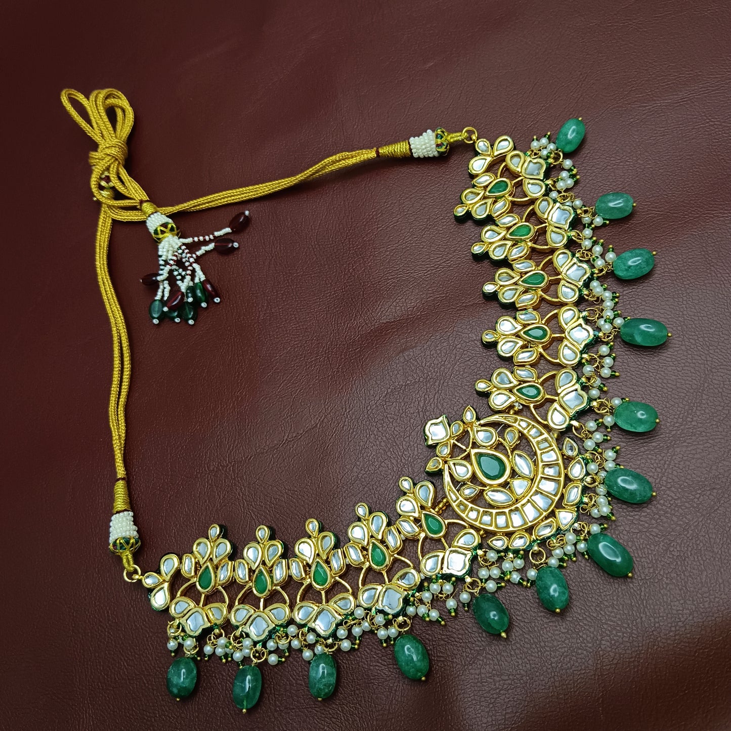 Premium Quality Jadau Necklace & Earrings with Back Minakari