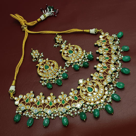 Premium Quality Jadau Necklace & Earrings with Back Minakari