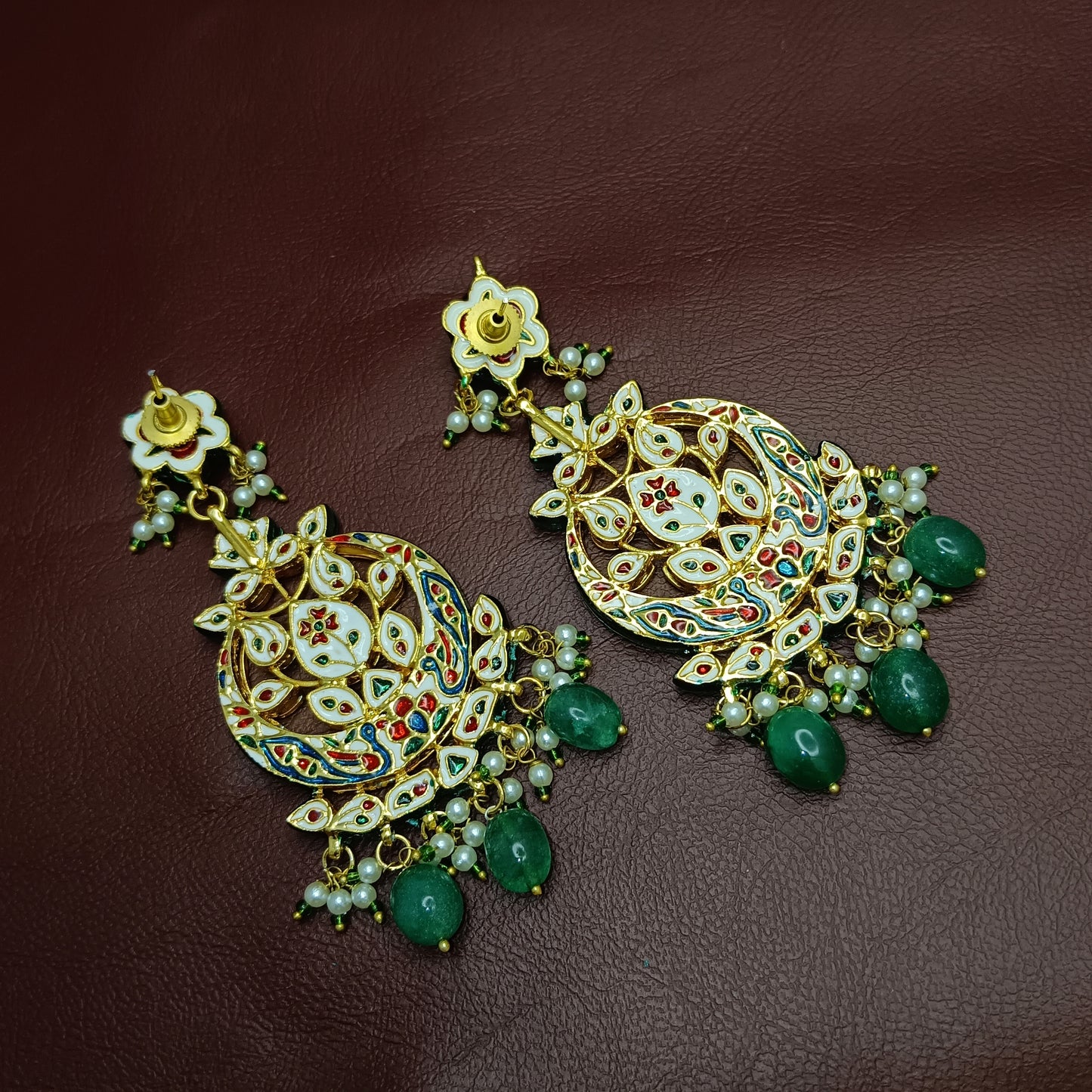 Premium Quality Jadau Necklace & Earrings with Back Minakari