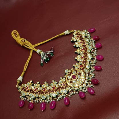 Premium Quality Jadau Necklace & Earrings with Back Minakari