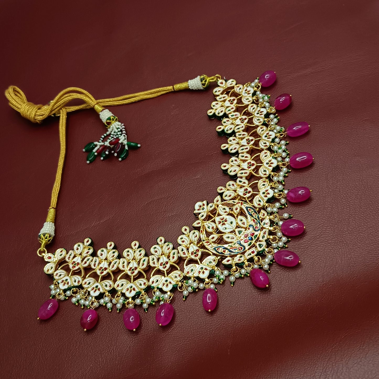 Premium Quality Jadau Necklace & Earrings with Back Minakari