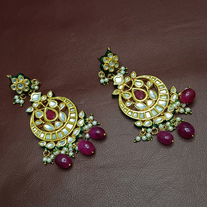 Premium Quality Jadau Necklace & Earrings with Back Minakari