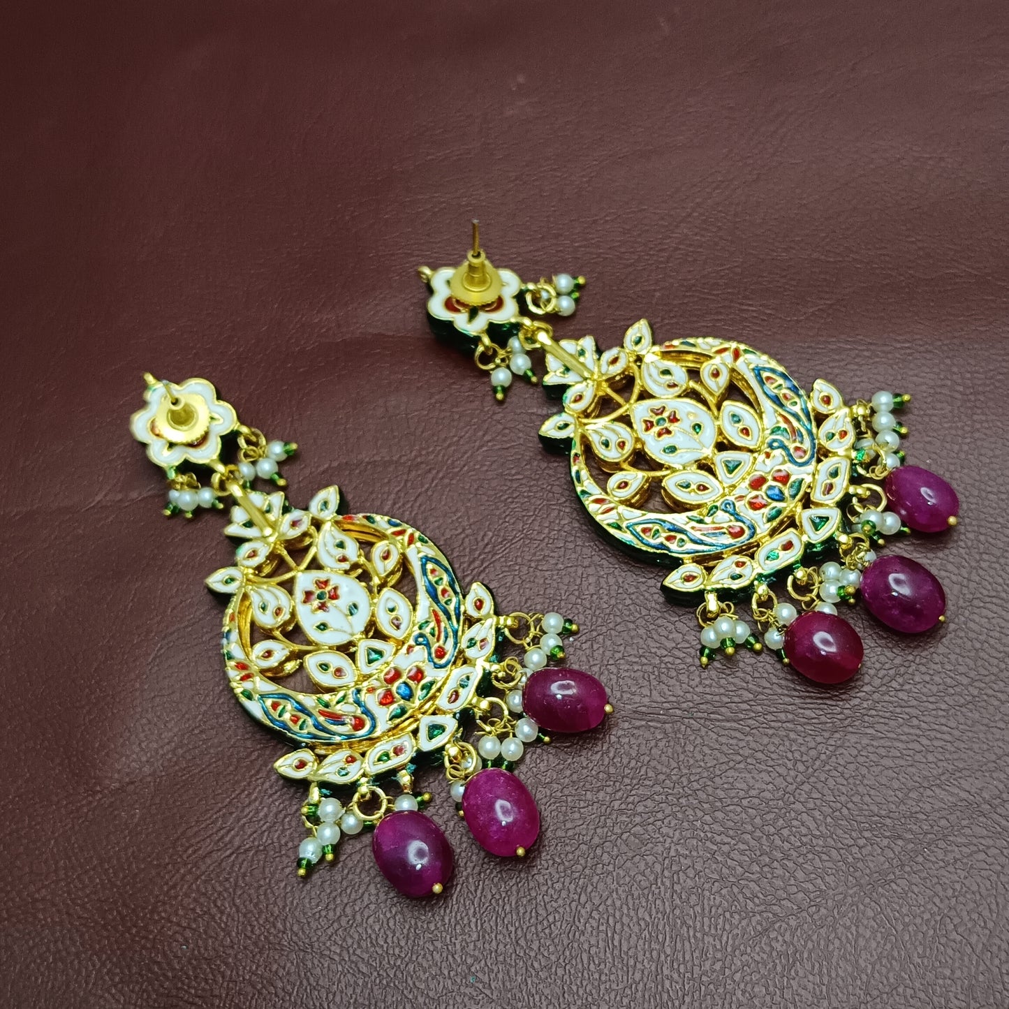 Premium Quality Jadau Necklace & Earrings with Back Minakari